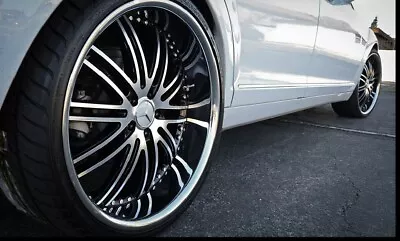 20-inch GTX23 Wheels Fits Mercedes Black Diamond Cut Chrome Lip 5x112 Lugs • $2195