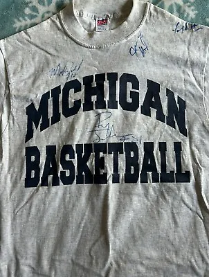 Fab Five Autograph Shirt Michigan Basketball Ball Webber Rose Howard. Read  • $59.95