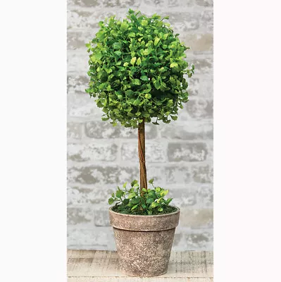 Maiden Hair Fern Potted Ball Topiary 18  High - Faux Floral Leaves Greenery • $26.99