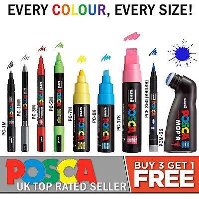 Posca Paint Marker Art Pens Waterproof Permanent Pen Car Tyre Metal Any Surface • £3.65