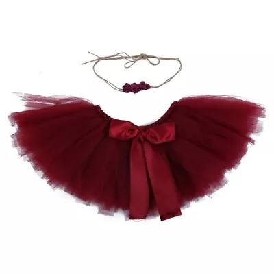 2Pcs Photography Props Outfit Baby Tulle Tutu Skirts Headband Pettiskirt • £7.98