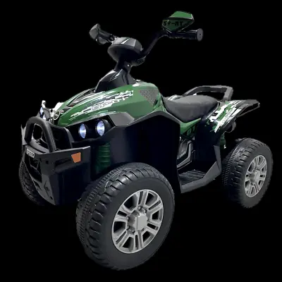 12V Electric Kids Ride On Quad Bike ATV With Leather Seats EVA Wheels Green • £149.99