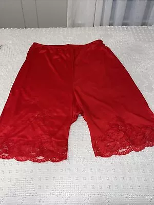 Vtg. KAYSER Pettipants Red Lace Trim Appliqué 8 • $39.99