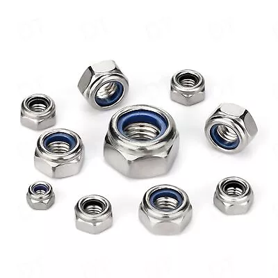 Stainless Steel Nylon Insert Hex Lock Nuts Nylock All Sizes And Quantities • $1.69