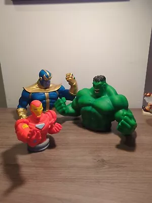 Marvel Monogram International & Blip Toys Busts Lot Of 3 - Hulk Thanos Iron Man • $50