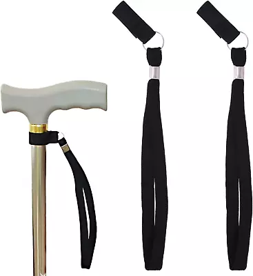 Casoter 2 Pcs Wrist Loop For Walking Sticks Black Walking Stick Accessories • £5.96