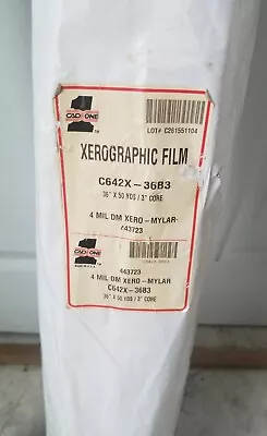 Xerographic Film 4mil. Dbl. Matte Mylar 36 X50 Yards 3  Core (*Not A Full Roll*) • $55