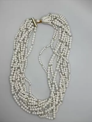 Vintage White Sandor Tulip Closure-Clasp Multiple Strands Necklace • $30