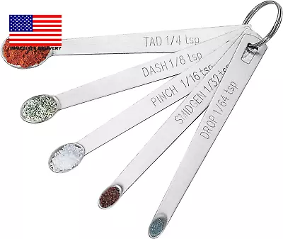 5PCS Small Measuring Spoons Set -  Stainless Steel Tiny Measuring Spoons For Coo • $8.25