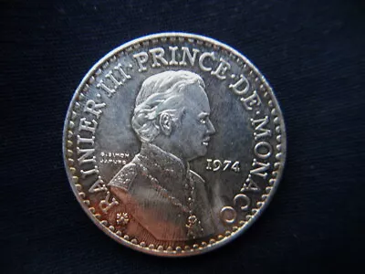 1974 MONACO Principality / FRANCE Rare Silver Coin 50 Francs UNC High Quality • $59.99