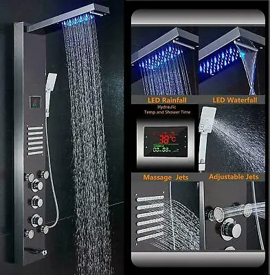 ELLO&ALLO Led Rainfall Waterfall Shower Panel Tower Rain Massage Body System Jet • $115.39