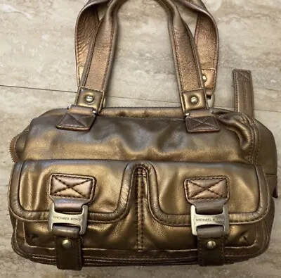 MICHAEL KORS “rare” LEATHER Vintage  Gold Metallic Handbag. Y2K • $30