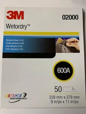 3M Imperial Wet Or Dry 600 Grit SandPaper Abrasive Sheets 9  X 11   Pkg Of 50 • $55.45