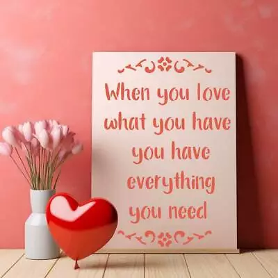 Love Stencil Saying Quote Words Paint Wall Furniture Wood Reusable Crafts QU76 • £5.99