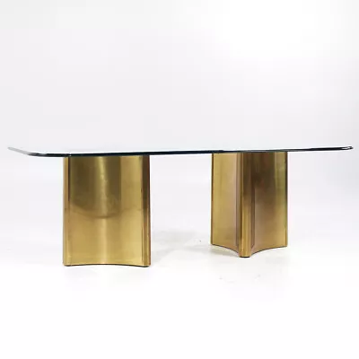 Mastercraft Mid Century Brass And Glass Pedestal Table • $7347