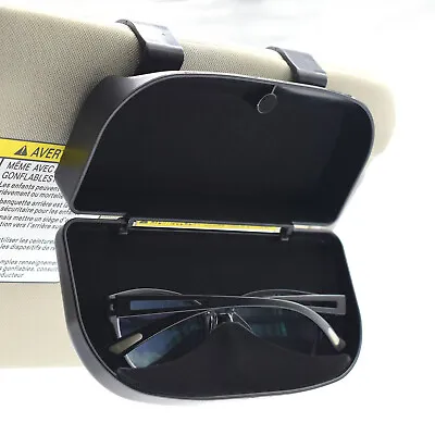 Car Sun Visor Glasses Case Holder Sunglasses Box Card Receipt Magnetic Clips • $10.99