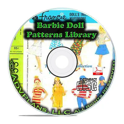 $8.99 • Buy 1000+ Patterns, Make Your Own Barbie Doll Clothes Classic Vintage Designs CD B71