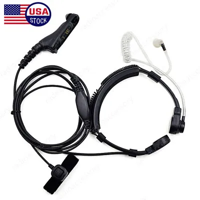 PTT Throat Mic Earpiece Headset For Motorola XPR6350 XPR6380 XPR6550 XPR6580 • $16.99