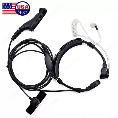 PTT Throat Mic Earpiece Headset For Motorola XPR7350 XPR7380 XPR7550 XPR7580 • $16.99