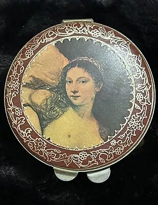 Vintage Mid Century Roman Lady Portrait Tin Trinket Box • $25