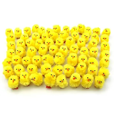 Mini Yellow Or Multicolour Fluffy Plush Easter Chicks - Bonnet Decoration • £3.99