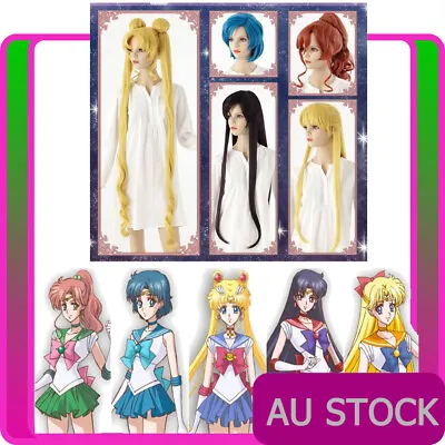 $25.80 • Buy Anime Sailor Moon Wig Venus Mars Jupiter Mercury Tsukino Usagi Costume Wig