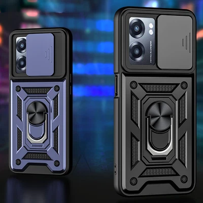 $20.50 • Buy Oppo A77 5G A17 A54s A96 Case Armor Cover Metal Bracket Slide Window Shockproof