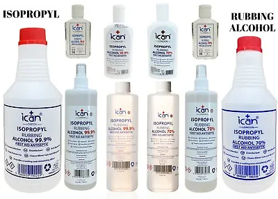 Rubbing Alcohol 70% Or 99.9% Antiseptic Disinfectant First Aid 500ML100ml • £2.95