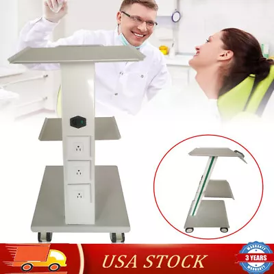 Medical Mobile Dental Trolley Cart Built-in Socket Equipment W/Foot Brake • $156.75