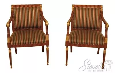 45369EC: Pair COUNCILL CRAFTSMEN Open Upholstered Arm Chairs • $1095