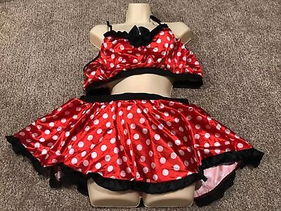 DISNEY~ MINNIE MOUSE COSTUME-RED WHITE POLKA DOT Skirt & Tank Top SIZE 3XL • $32