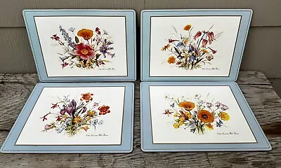 Vintage Pimpernel North American Wildflowers 4 Place Mats Set Cork Back • $18.25