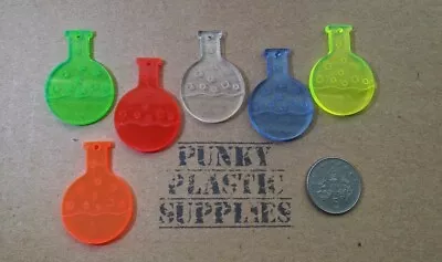 3x Round Flask Lab Laser Cut Acrylic Charms/ Cabochons/ Jewellery Making • £2