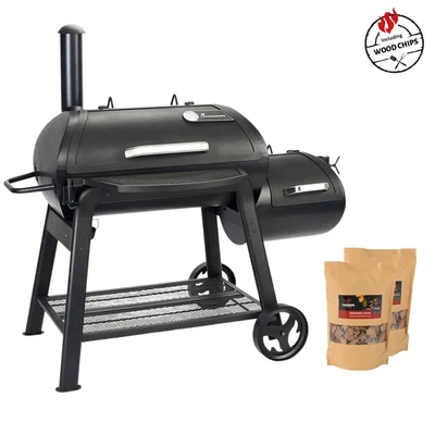 £1299.99 • Buy Smoker BBQ Trolley & Wood Chips 4-in-1 Functions, Black - Vinson 400 By LANDMANN