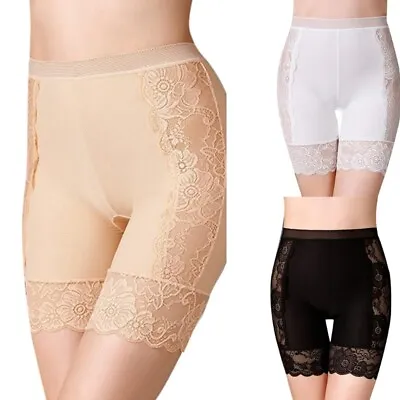 Womens Breathable Anti-Chafing Lace Slip Shorts For Under Dresses Underwear Pant • £5.57