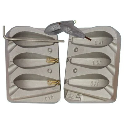 Stampo In Alluminio Per Piombi Da Pesca Fireball/Tenya - Compatibile Con Ganci N°1, Pesi 240-280 Gr