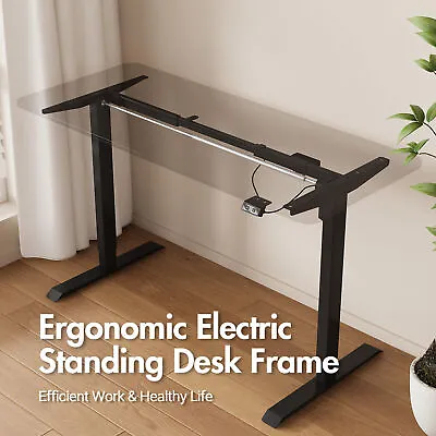 Advwin Electric Standing Desk Frame Height Adjustable Sit Stand Desk Base Black • $153.26
