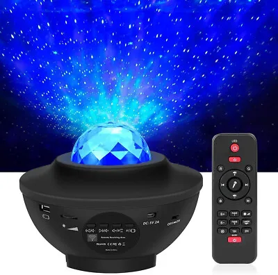 £19.99 • Buy Music LED Galaxy Starry Night Light Projector Ocean Wave Star Lamp W/Remote UK