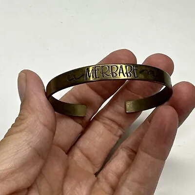 Merbabe Mermaid Babe Cuff Bracelet Etched Brass Tone • $9.49