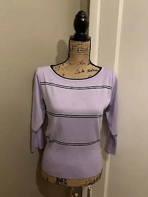 EXCLUSIVELY MISOOK Women's Purple Black Knit Pullover Sweater Top Size XS • $12.99