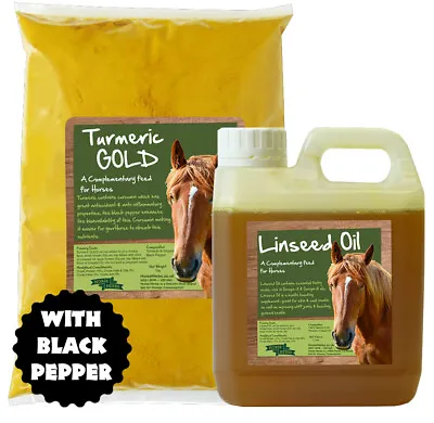 Horse Herbs Turmeric GOLD - Supplement For Horses Black Pepper Linseed Oil  • £9.99