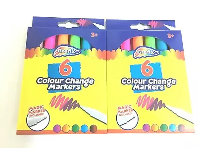 £3.69 • Buy Kids Create Magic Colour Changing Felt Tip Pens Marker Colouring Drawing Fun Pk6