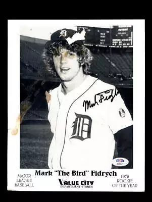 Mark Fidrych PSA DNA Coa Signed 8x10 Vintage Photo Autograph • $72