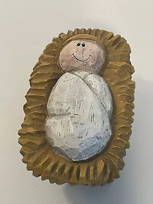 Midwest Of Cannon Falls Nativity 4 1/4  Carved Baby Jesus In Manger Retired • $24
