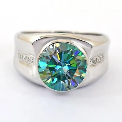 $120.85 • Buy 6 Ct Blue Treated Diamond Ring VVS1 Certified ! Christmas Gift, Men's Ring