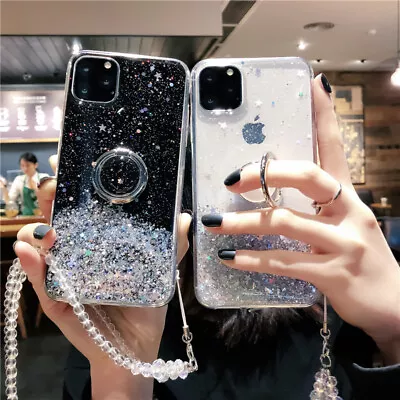 $14.50 • Buy For IPhone 14 11 Pro Max XS XR 6 7 8 Sparkle Bling Case Cover With Crystal Chain
