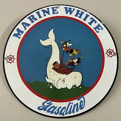 Vintage Texaco Porcelain Gas Motor Oil Marine White Petrol Service Station Sign • $139.99