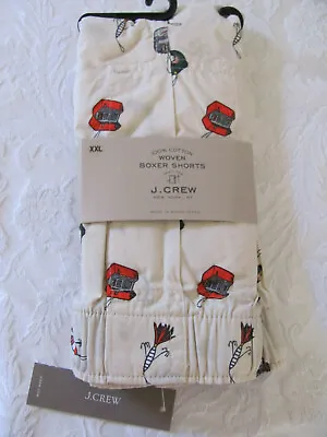 J Crew Boxers Fishing Ornaments-Natural- Woven Cotton Shorts-Men's 2XL (41-43) • $22.39