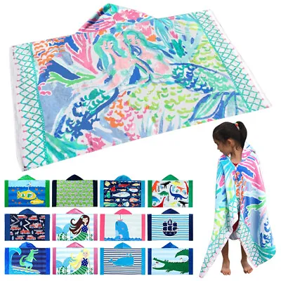 £16.79 • Buy Comfortable Kids Bathrobe Cartoon Cute Pattern Hooded Blanket Kids Bath Towels