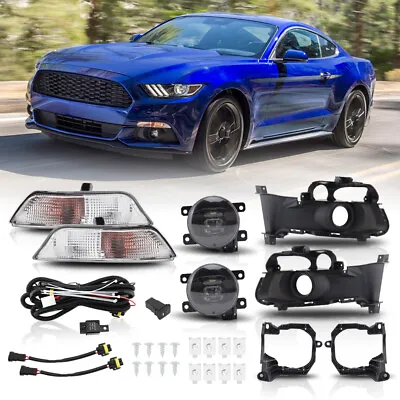 Set Turn Signal Lamp Fog Light Assembly +Cover Wiring For Ford Mustang 2015-2017 • $166.69